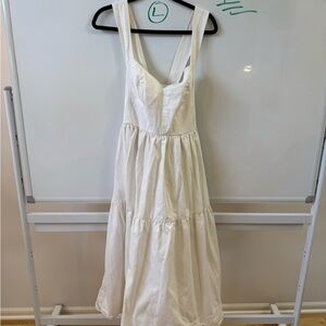 Anthropologie White Tiered Maxi Sundress